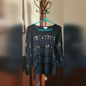 Black striped sequent sweater